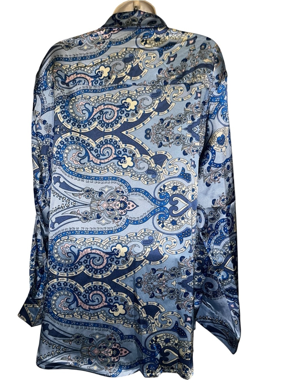 🌸POL M Blue Paisley Button-Down Shirt P003 - Picture 4 of 6